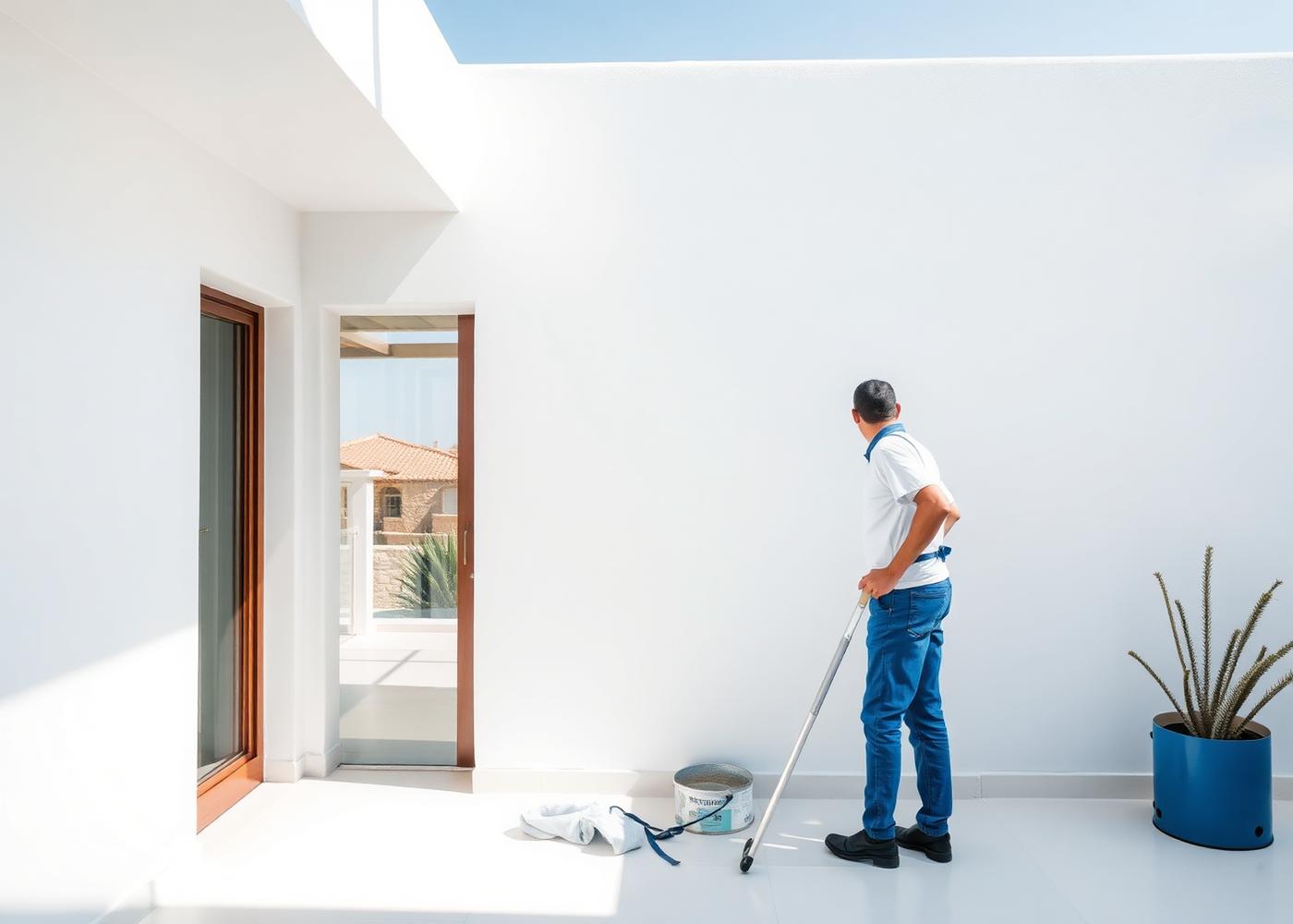 Professional painter at work